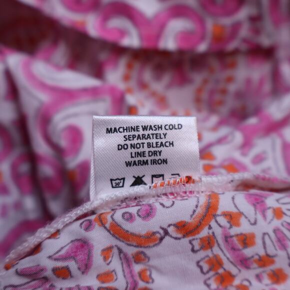 TUCKERNUCK Pomander Place Kenzo Mini Dress Pink Orange Block Print Women's S - Picture 15 of 15